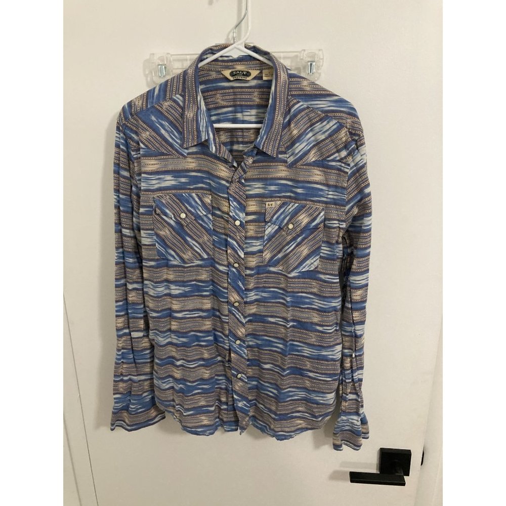 Salt Valley Western Men's Snap Button Down Shirt, Multicolor, Large